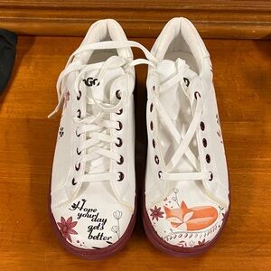 White and Red Women's Sneakers